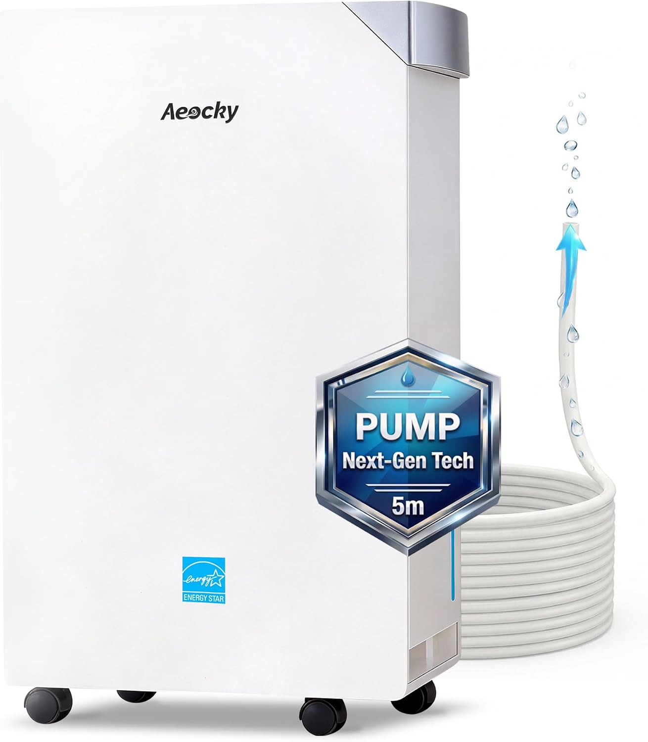 AEOCKY Dehumidifier with Pump Up to 16.5ft Energy Star Most Efficient…