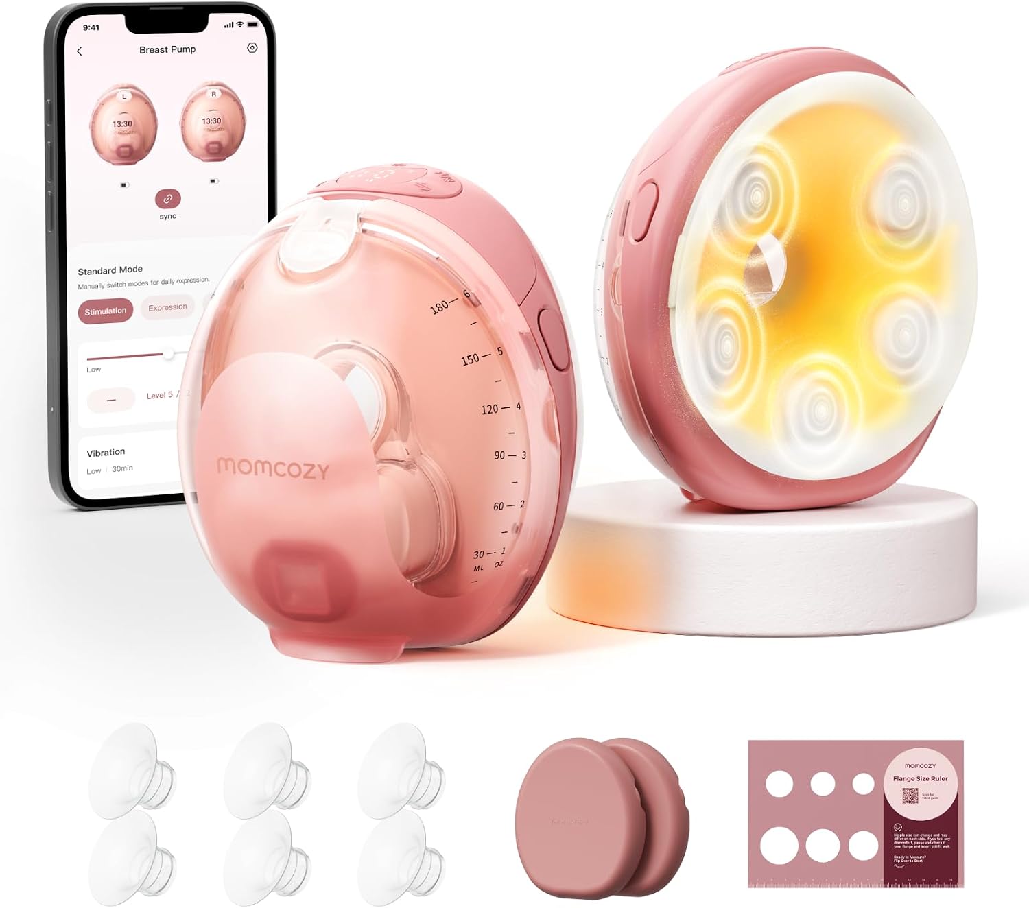 Momcozy Wellness 1 Wearable Breast Pump, Warm-Massage Hands-Free Pump…