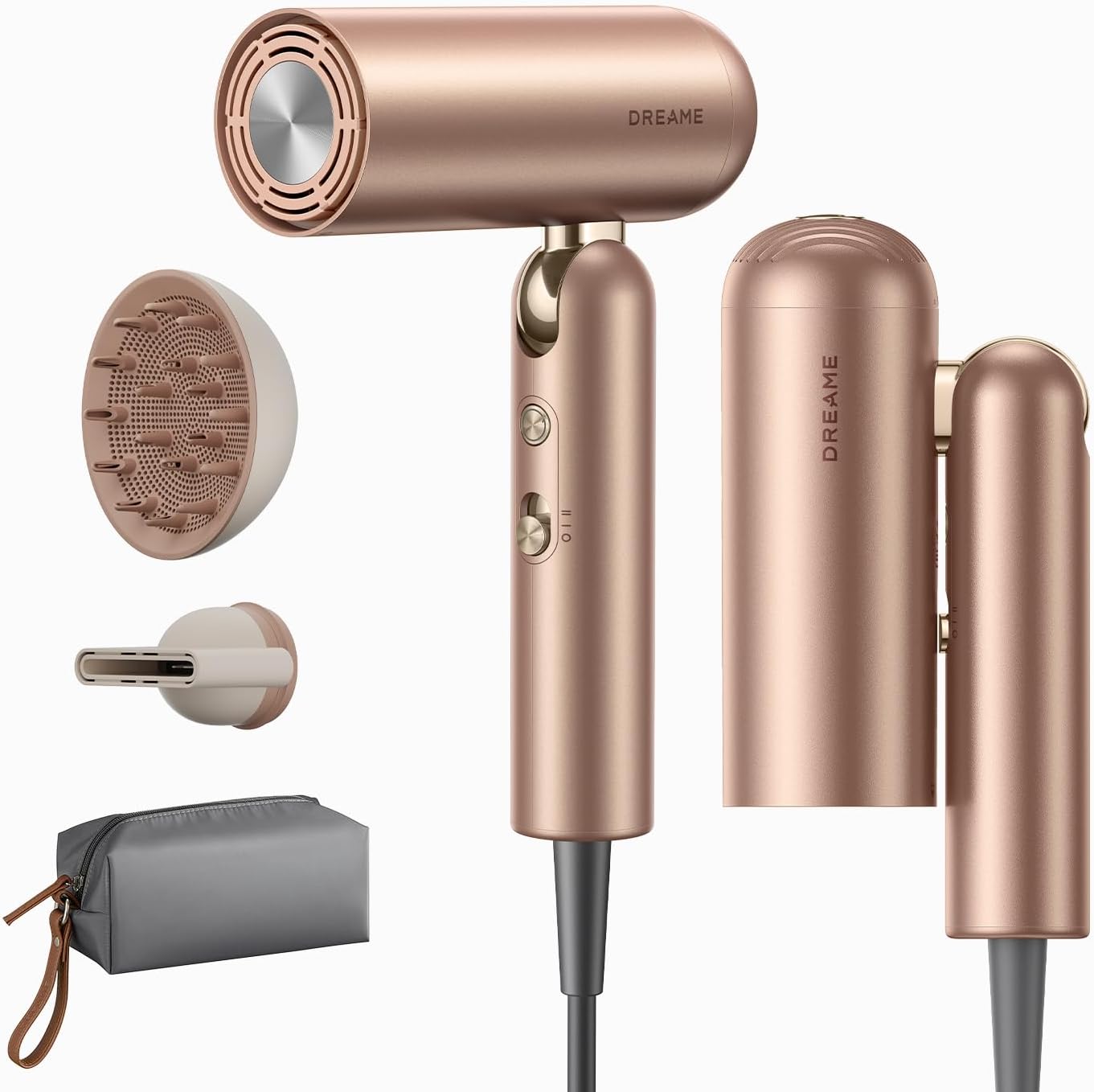 Dreame Pocket Pro Hair Dryer, Dual Voltage Travel Blow Dryer with…