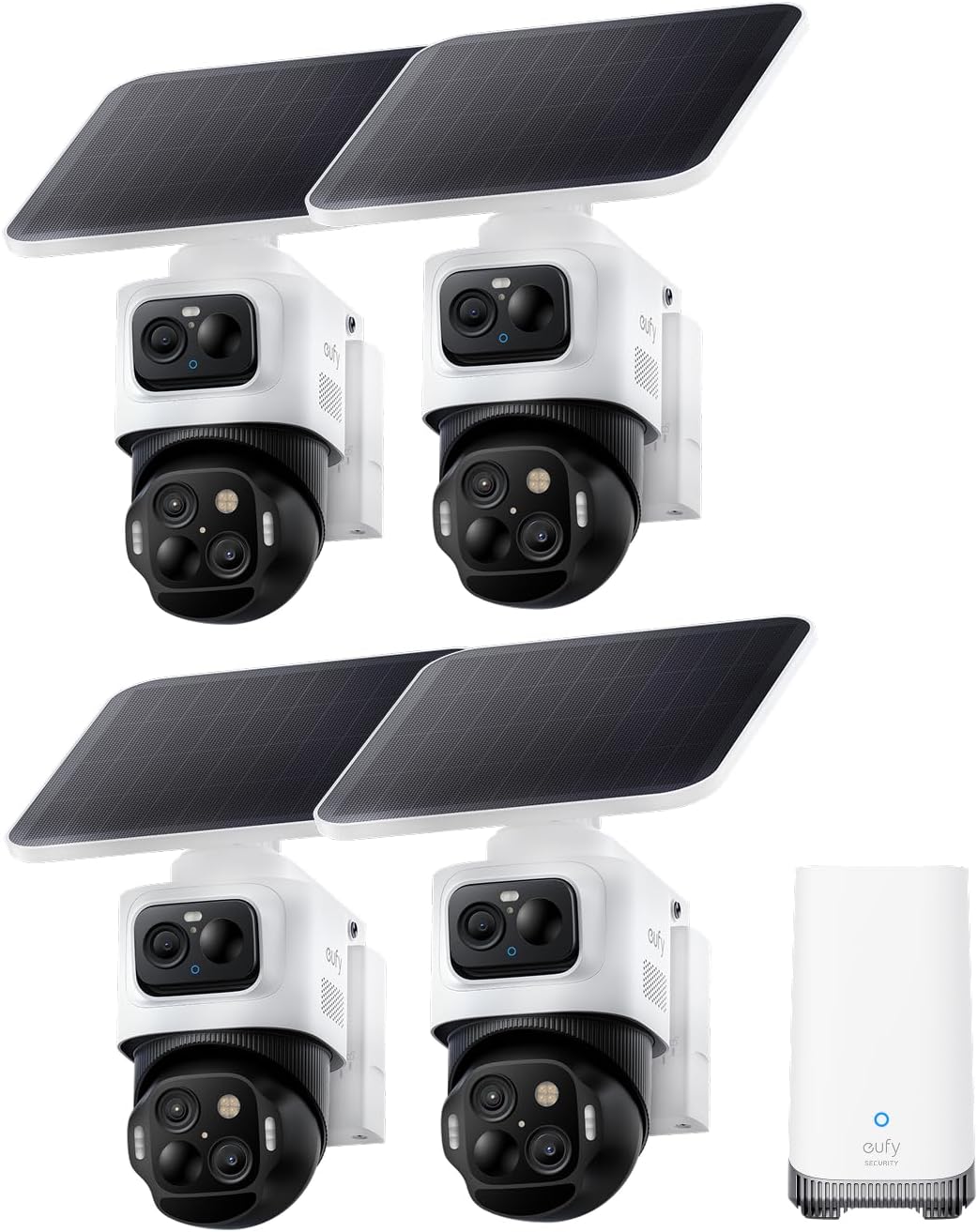 eufy Security eufyCam S4, 4-Cam Kit, 4K Solar, 3-Lens PTZ