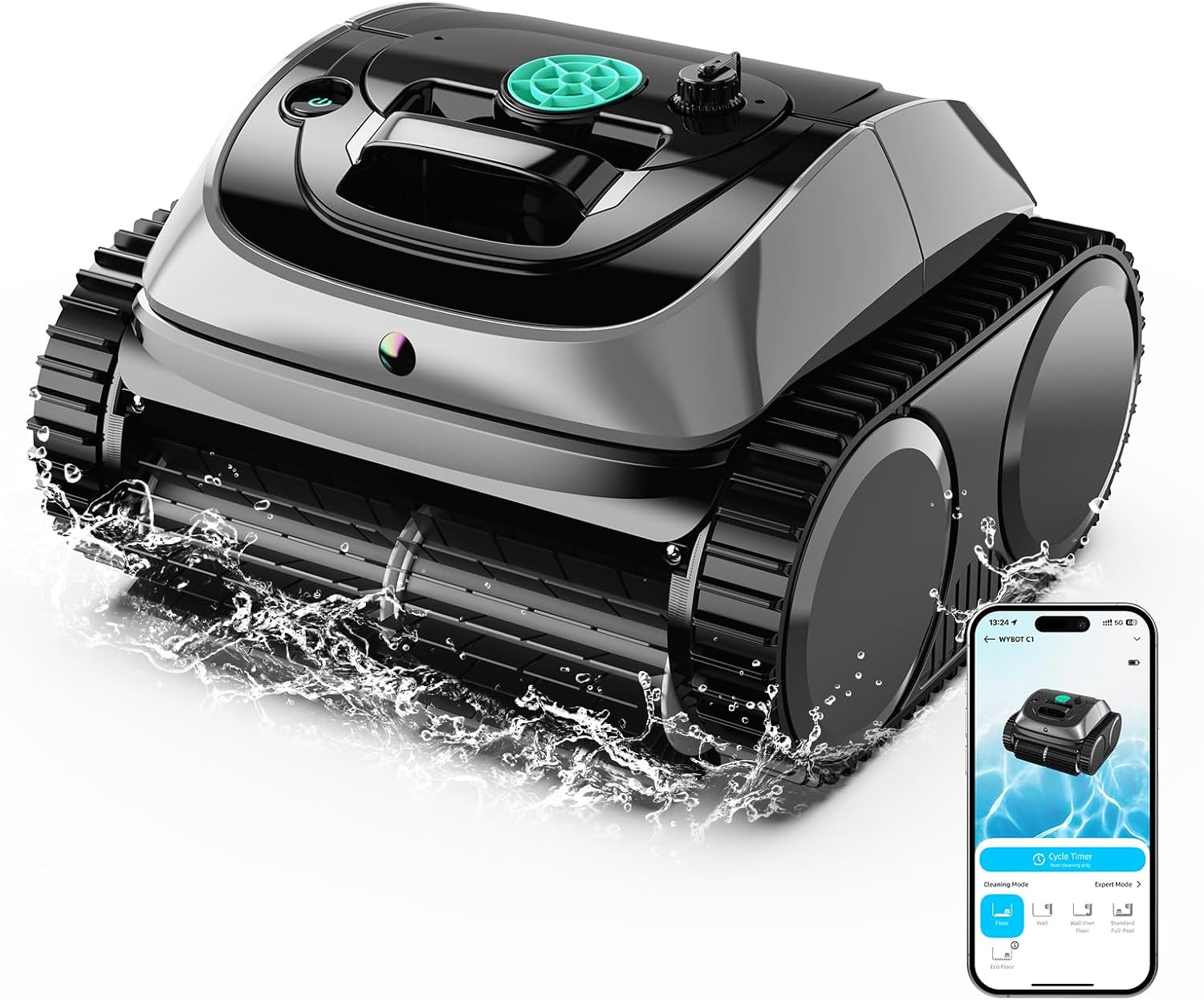WYBOT C1 Cordless Robotic Pool Vacuum for Inground Pools, Professional