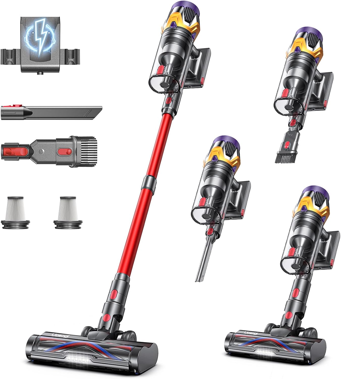 Cordless Vacuum Cleaner, Upgraded 55KPA 650W 70Mins Stick Vacuum with…